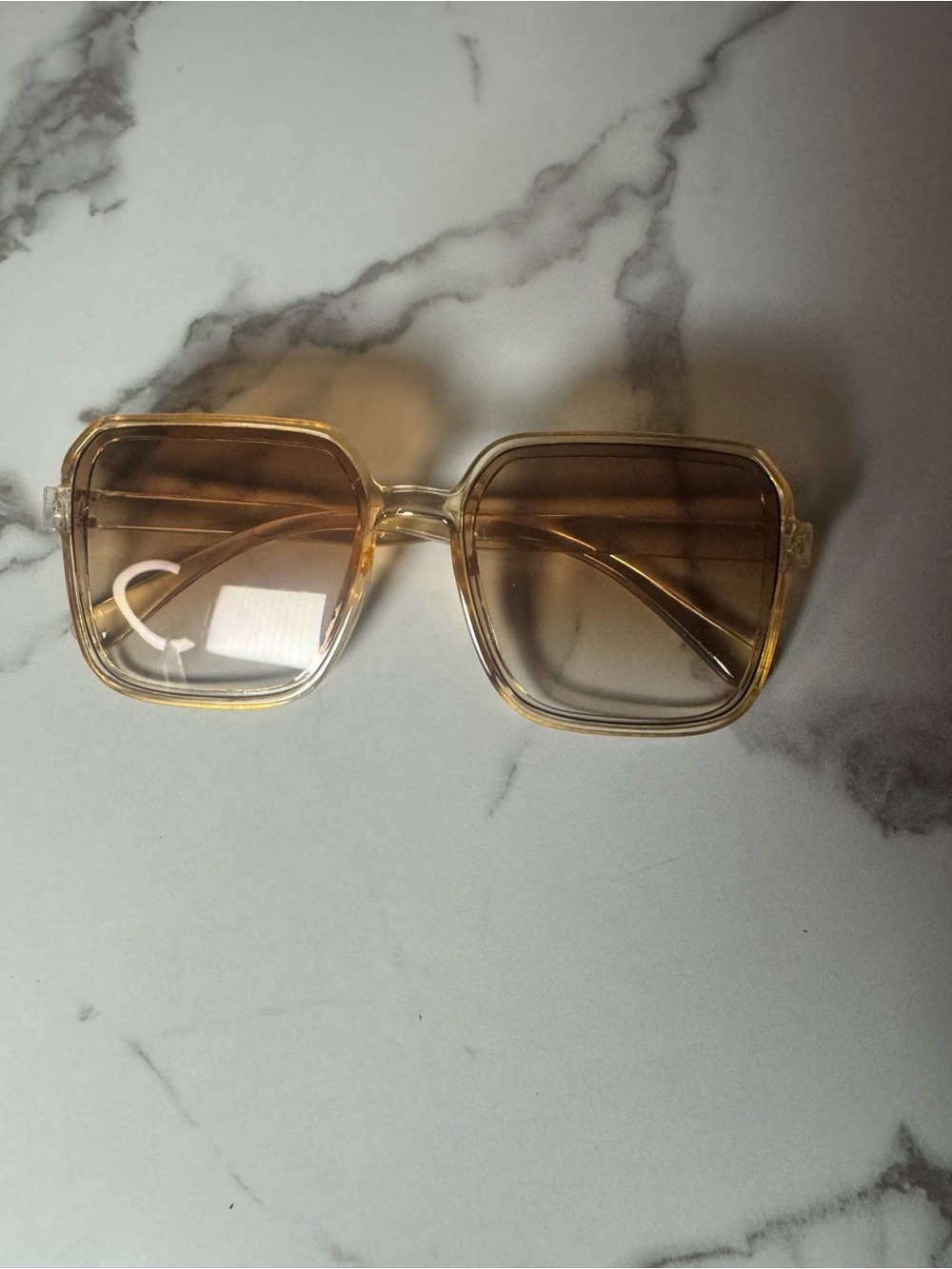 Oversized Square Sunglasses in Light Brown - Women Accessories